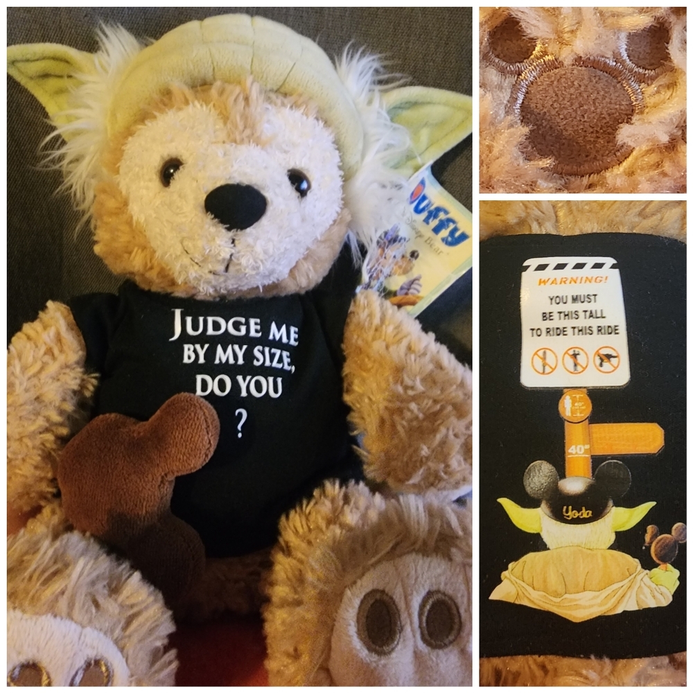 Disney Parks 2014 Star Wars Duffy Bear 12" Mickey Ice Cream Plush As Yoda NWT!